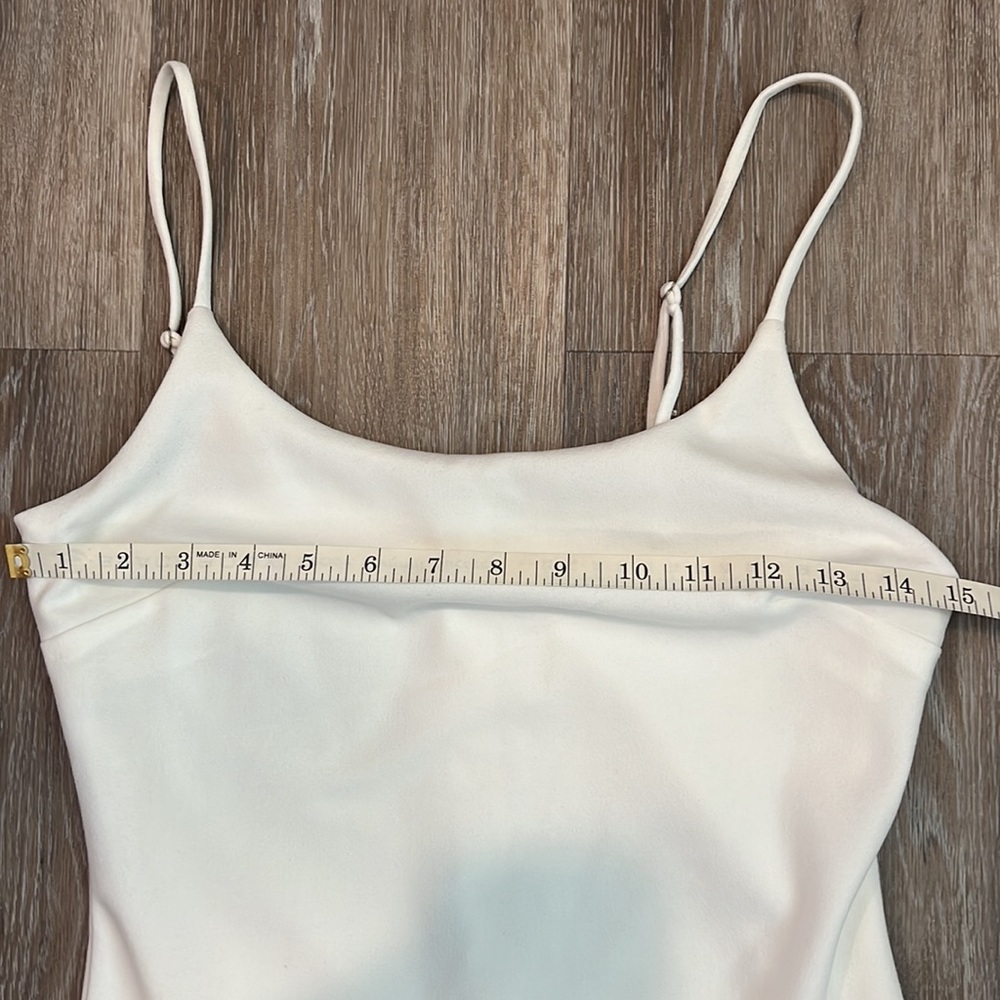 Spaghetti Strap Adjustable White Ruffled Mini Dre… - image 3